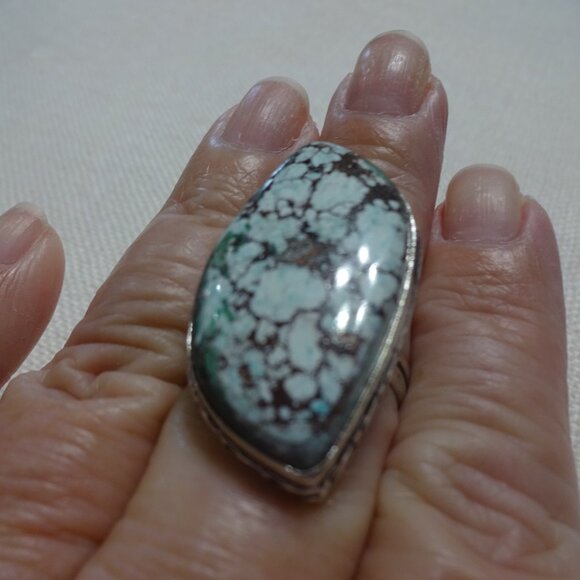 Natural WILD HORSE JASPER Handmade Sterling Ring Size 9.75 #883B - Picture 2 of 3